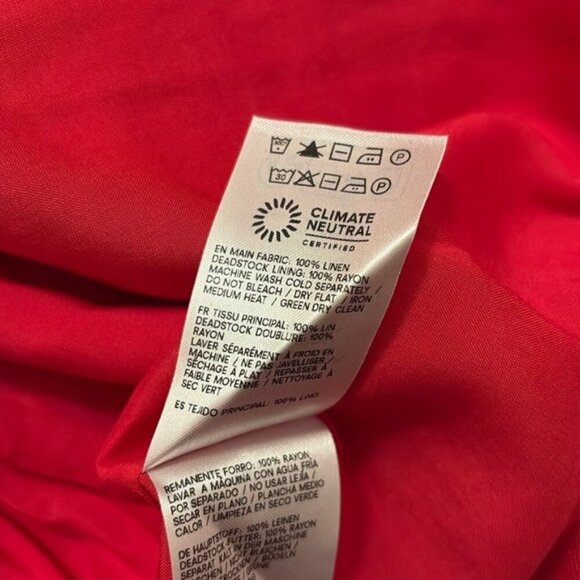 NEW Reformation Katarin Linen Midi Dress Lipstick Red Lace Detail | US 4 UK 8 - Picture 10 of 16